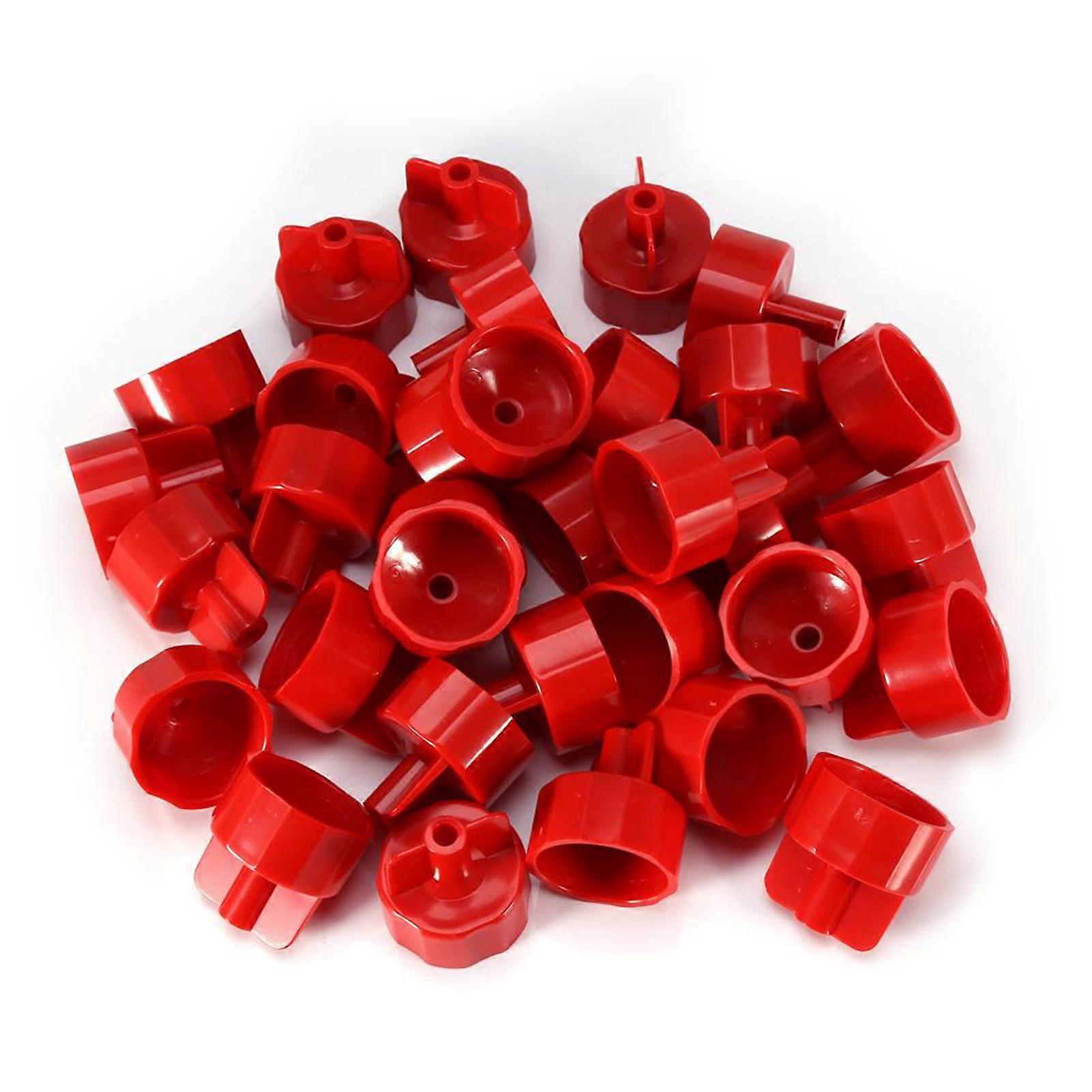100 Pieces Plastic Wall and Floor Tile Clips, Spacers, Straps, Flat Tile Leveling System Tools (Red Cap)