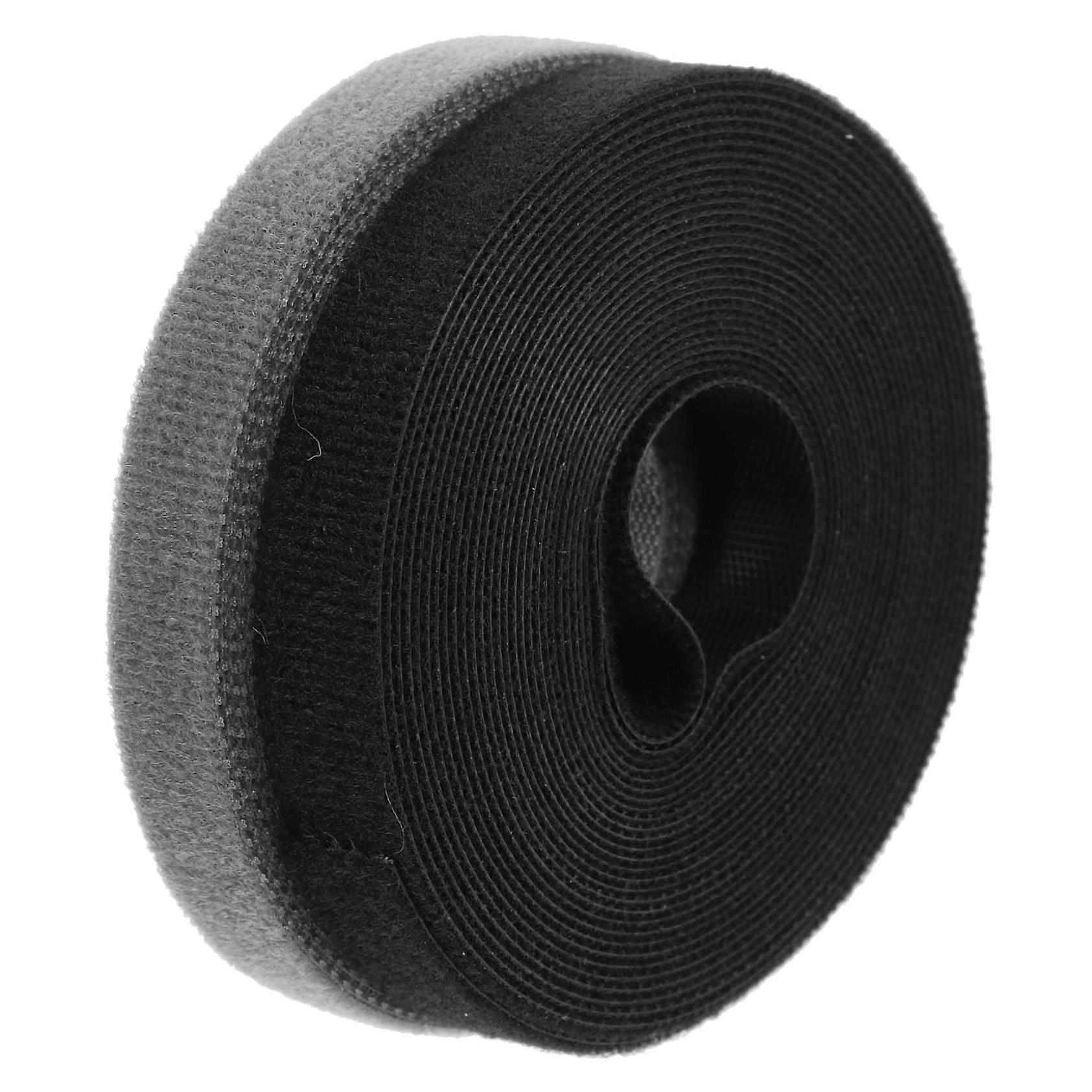 Cable Organizer Straps 2 Rolls SelfAdhesive Hook and Loop, CuttoLength Reusable Wire Ties Black Gray