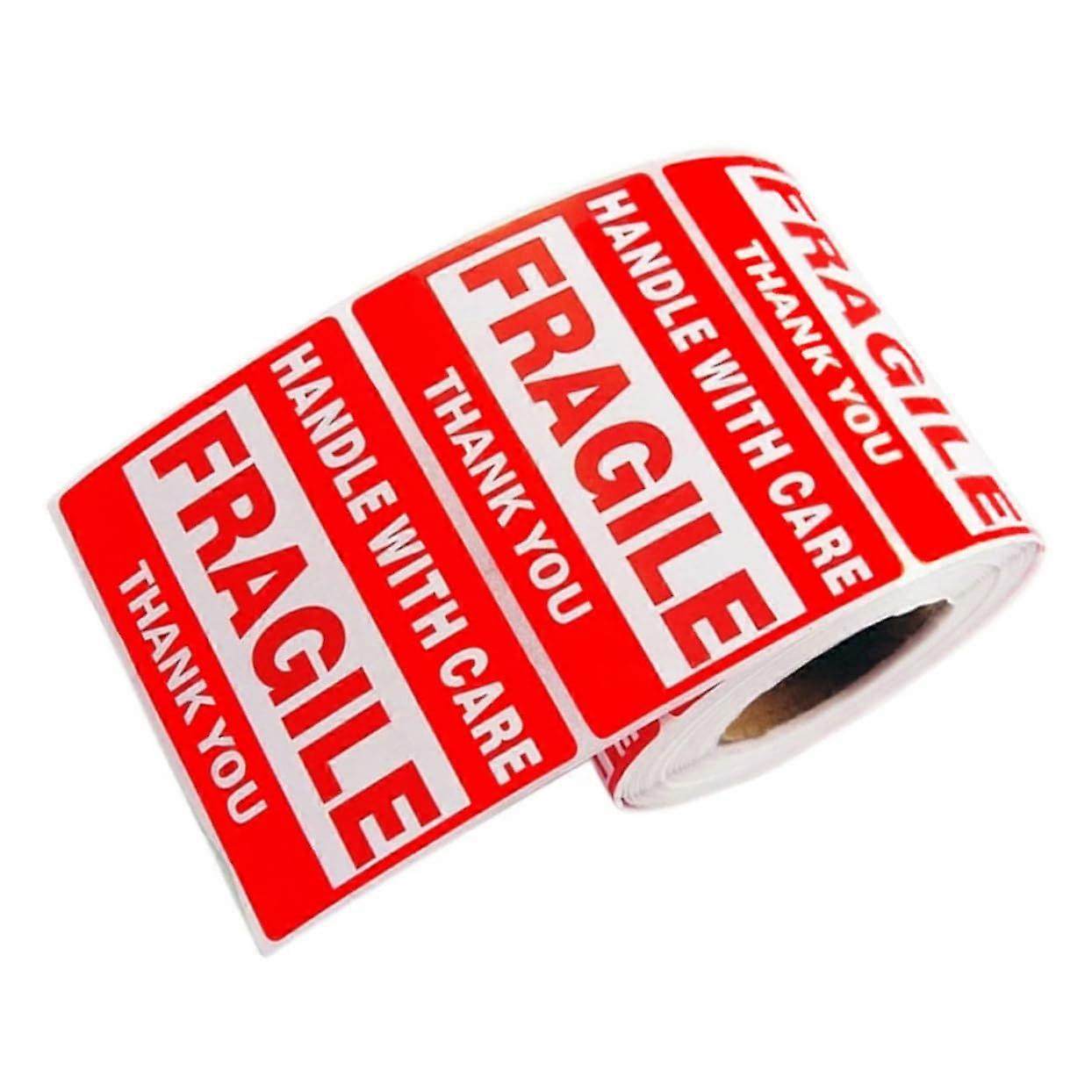 Fragile  Labels Roll with Clear Handle With Care Warning, SelfAdhesive Stickers for Boxes