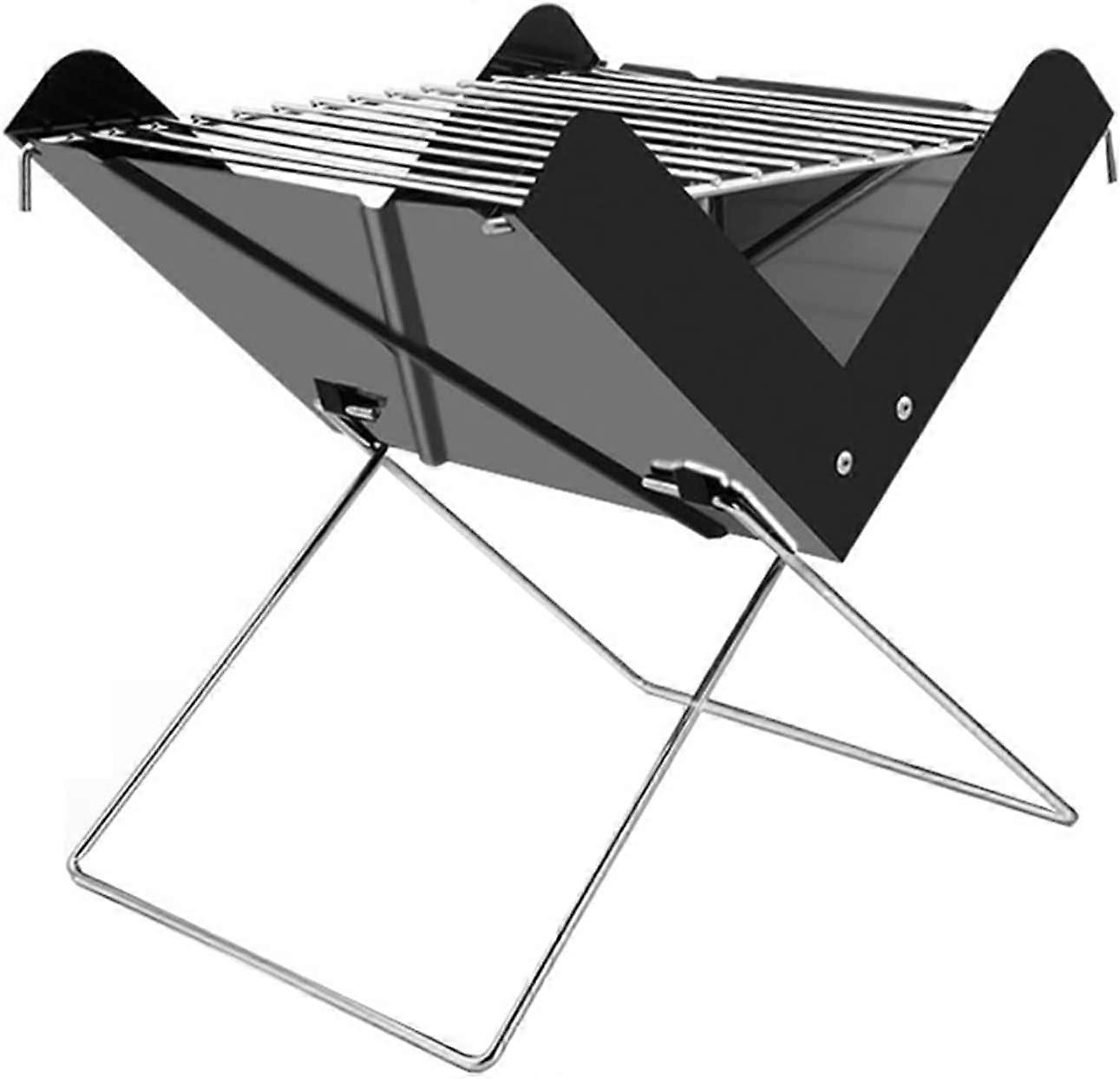 Portable Charcoal Grill with Foldable Support, Dual Vent Airflow, Large Cooking Area for Camping