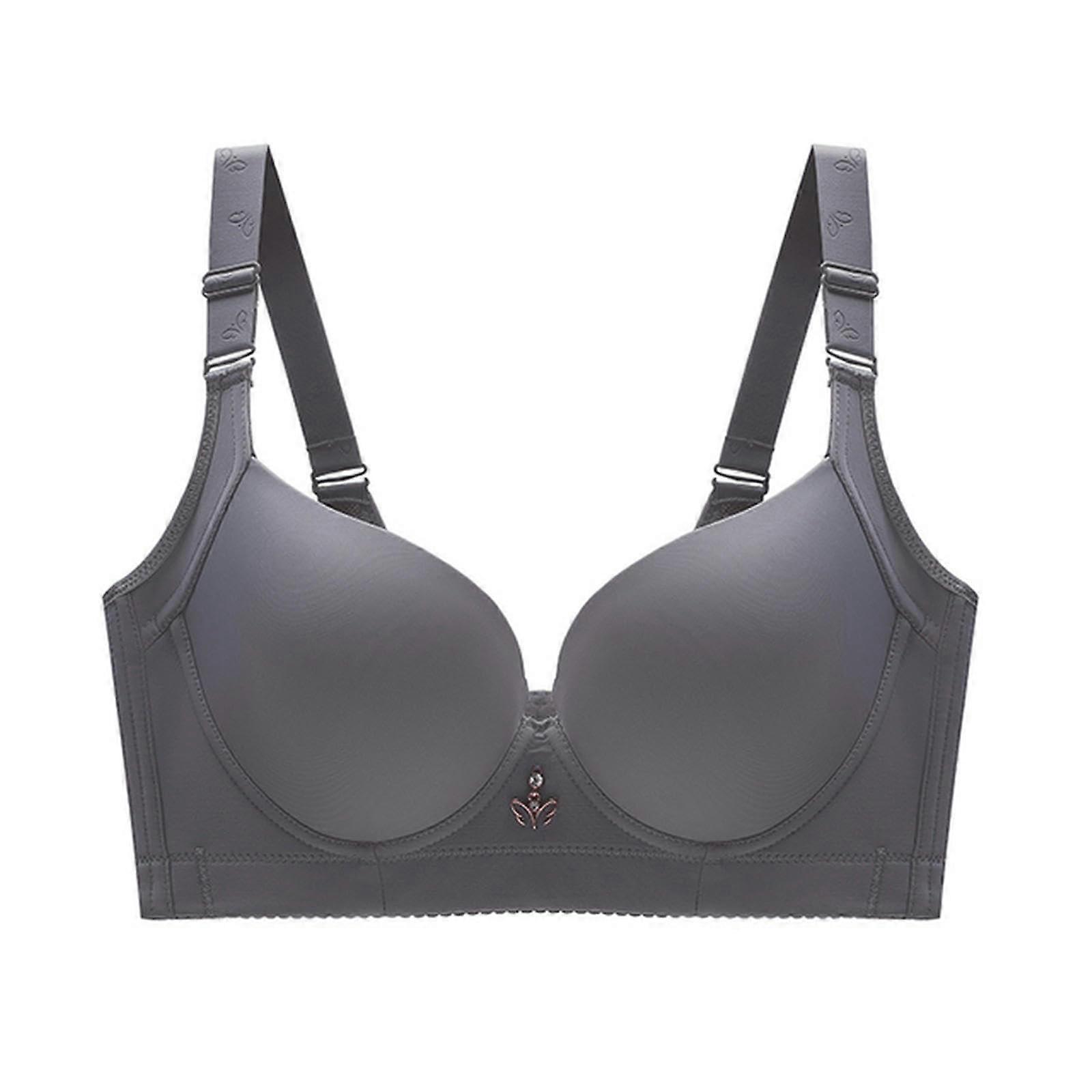 Plus Size Wireless Push Up Bra with Full Coverage Adjustable Straps and Breathable Large Cup