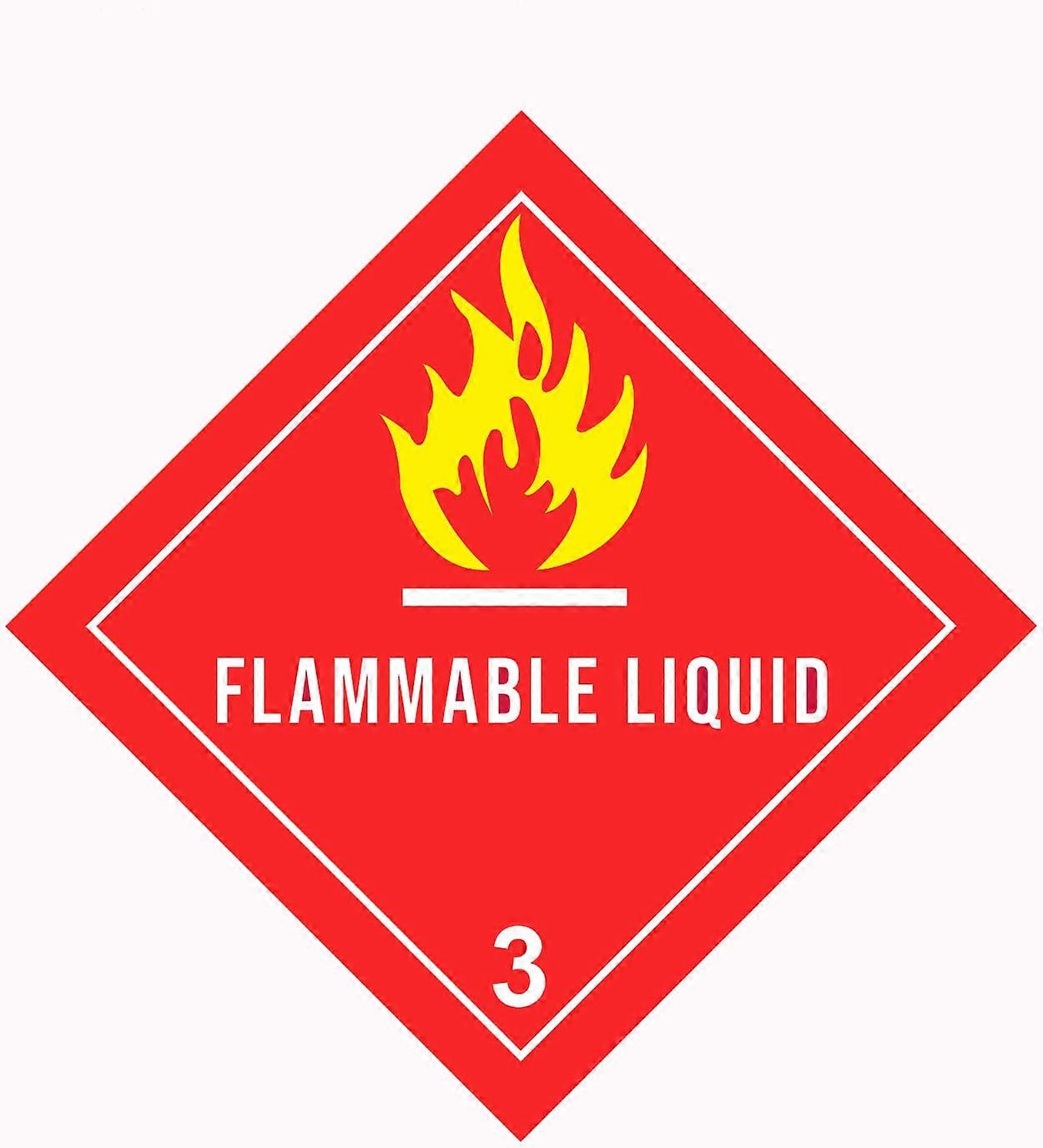 Flammable Liquid Labels Hazard Class 3 DOT 2.83x2.83 Inch Roll for Warehouse  250 Labels