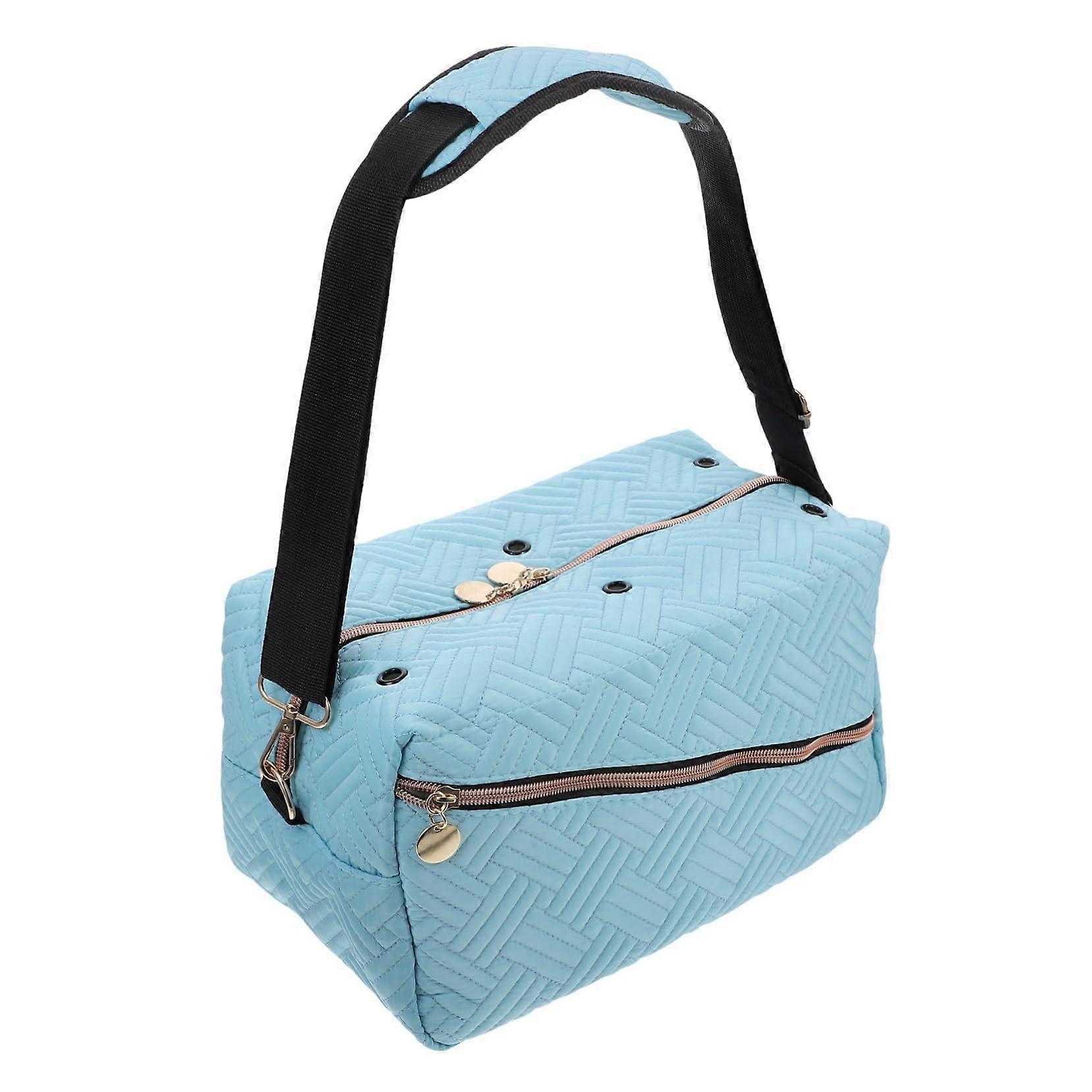 Large Capacity Crochet Organizer Bag with Multiple Pockets for Knitting and Crochet Projects