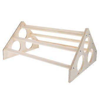 Wooden Chicken Perch with Stable Base, Natural Wood Roosting Stand for Coop Playtime