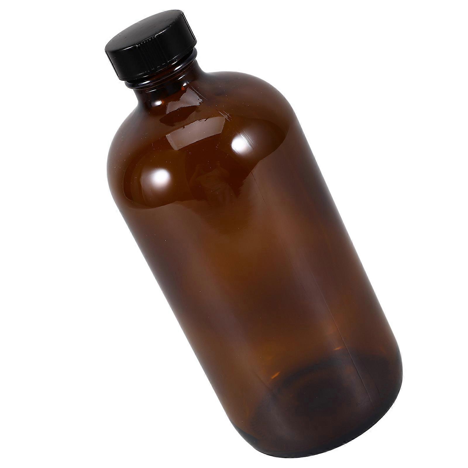 Brown Glass Medicine Bottle Refillable Container for Lab Use 4Pcs