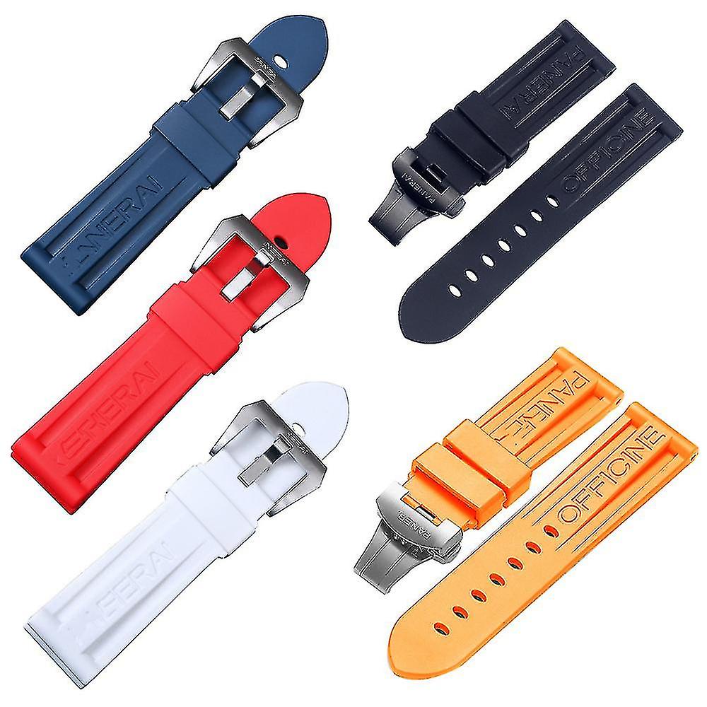 Cinturino Orologio In Silicone Con Fibbia Deployante 18-24mm Sostituzione Universale