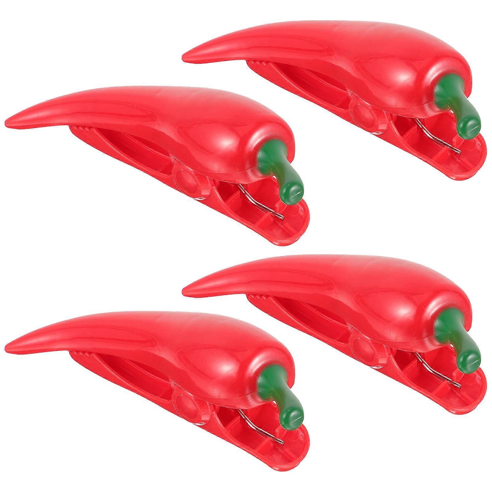 Beach Towel Clips Pepper Shaped Holder for Holiday Pool 4Pcs Set