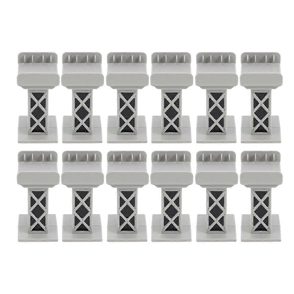 12Pcs Train Bridge Pier Plastic Railway Track Accessories Support Risers