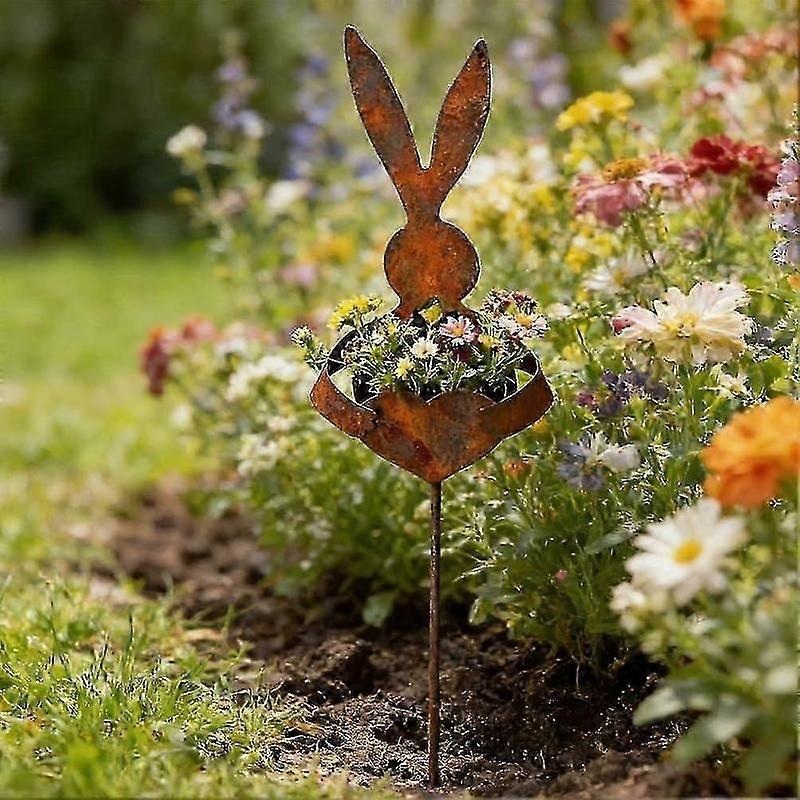 garden bunny decor for spring and easter