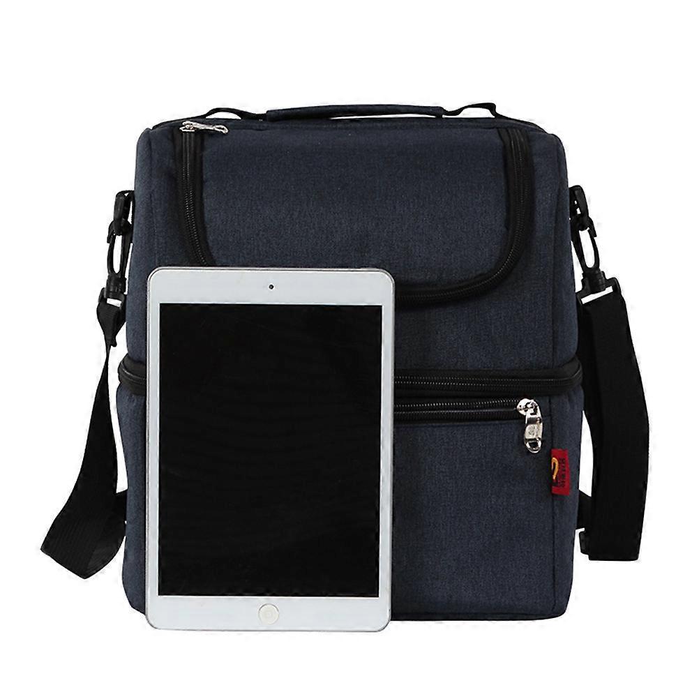 Lunch Box Double Layer Portable for 2Pcs Multifunction Insulated Cooler Bag