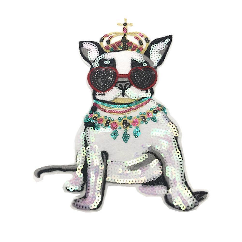 Dog Craft Patch Crown Puppy Embroidery Patch for Sewing Use