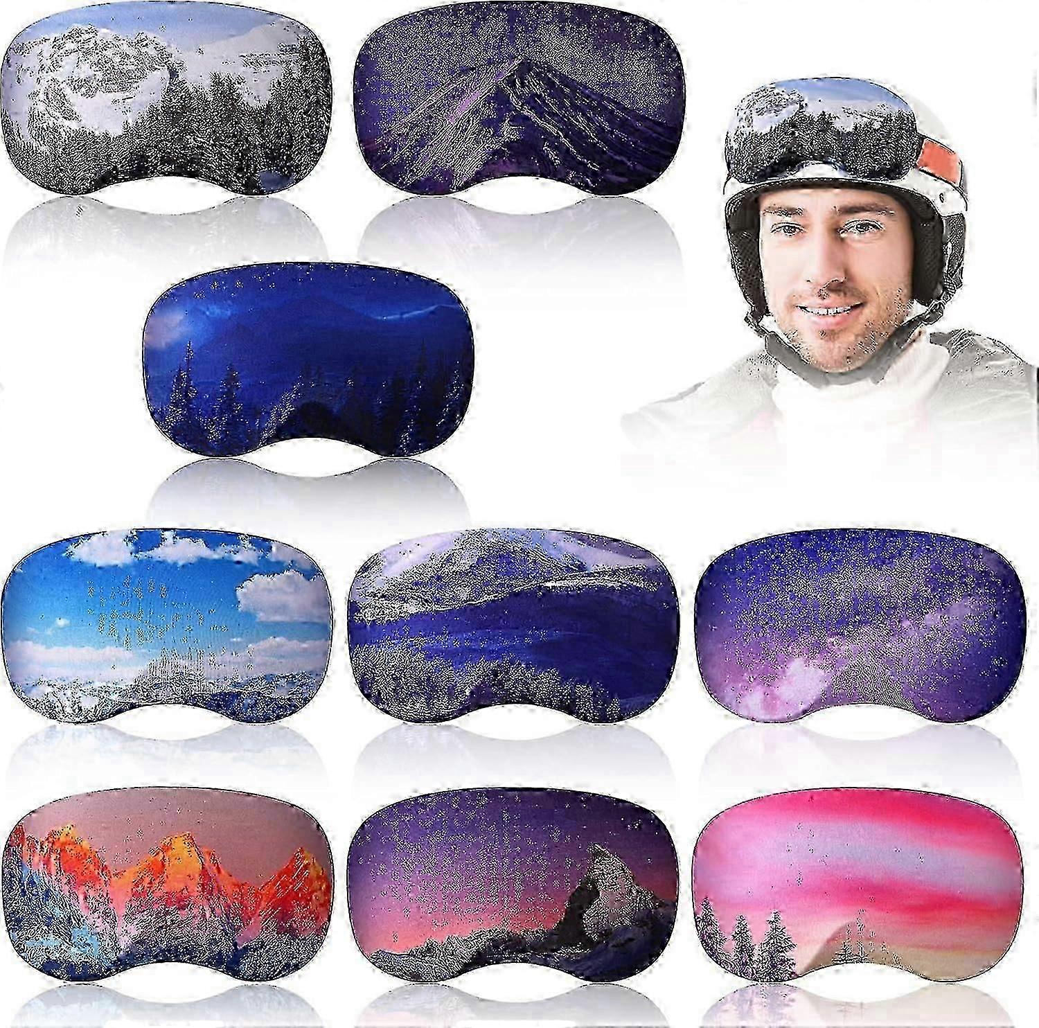 Ski Goggle Covers 9-Pack Microfiber Protective Protectors for Snowboard Goggles,z