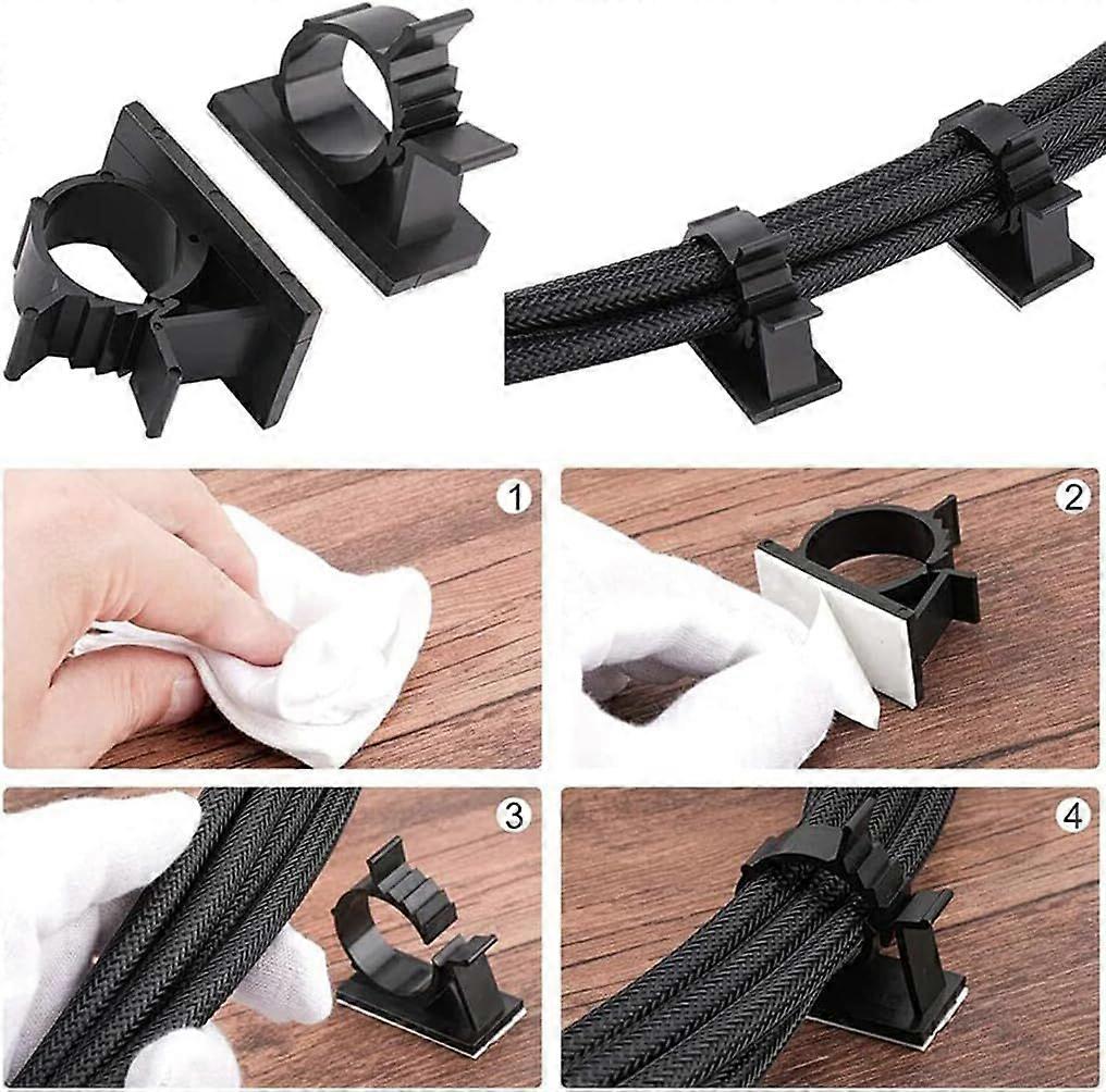 10 Pieces Self-Adhesive Cable Clip Plastic Adjustable Computer Data Line Wire