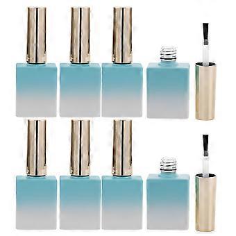 8 stk tomme neglelakflasker glas neglelakbeholdere 11,7 ml runde genopfyldelige negleflasker til neglekunstprøver