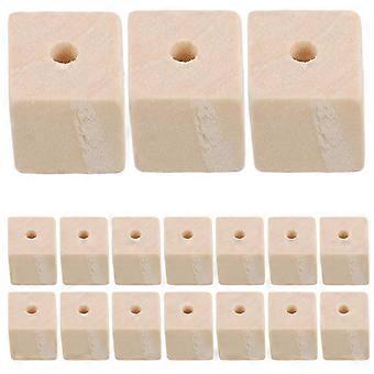 100 cubes de bois perforés, perles carrées en bois brut, blocs de bois pour loisirs créatifs, projets de bricolage, fabrication de bijoux, décoration de guirlandes champêtres