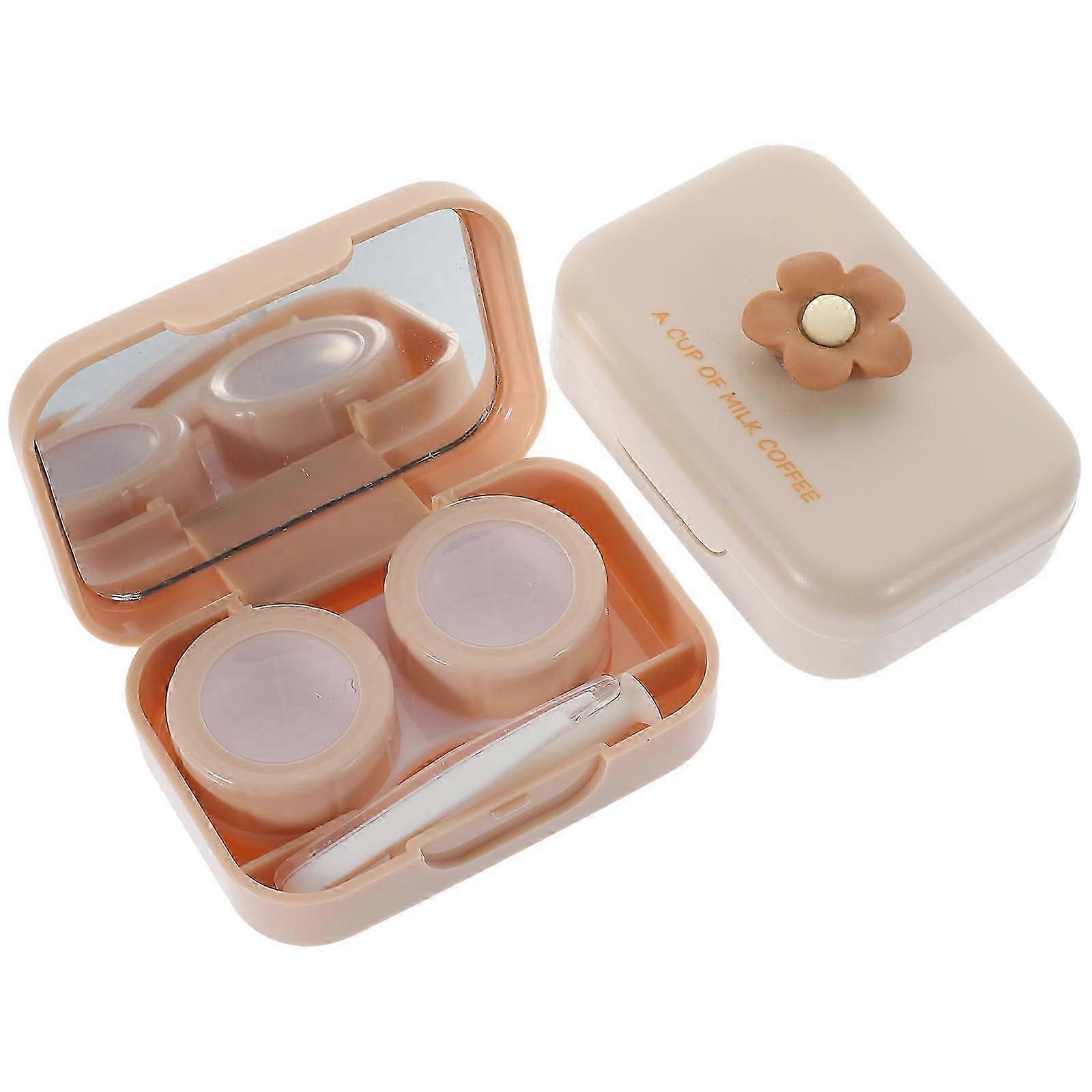 6 Pack Contact Lens Case with Leak-Proof Seal, Durable PP Storage, Compact Travel Kit with Tools