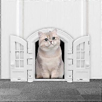 Binnendeur voor katten zonder klep, geschikt voor huisdieren tot 9 kg, eenvoudig te installeren, gemaakt van ABS-kunststof (26-27 cm).