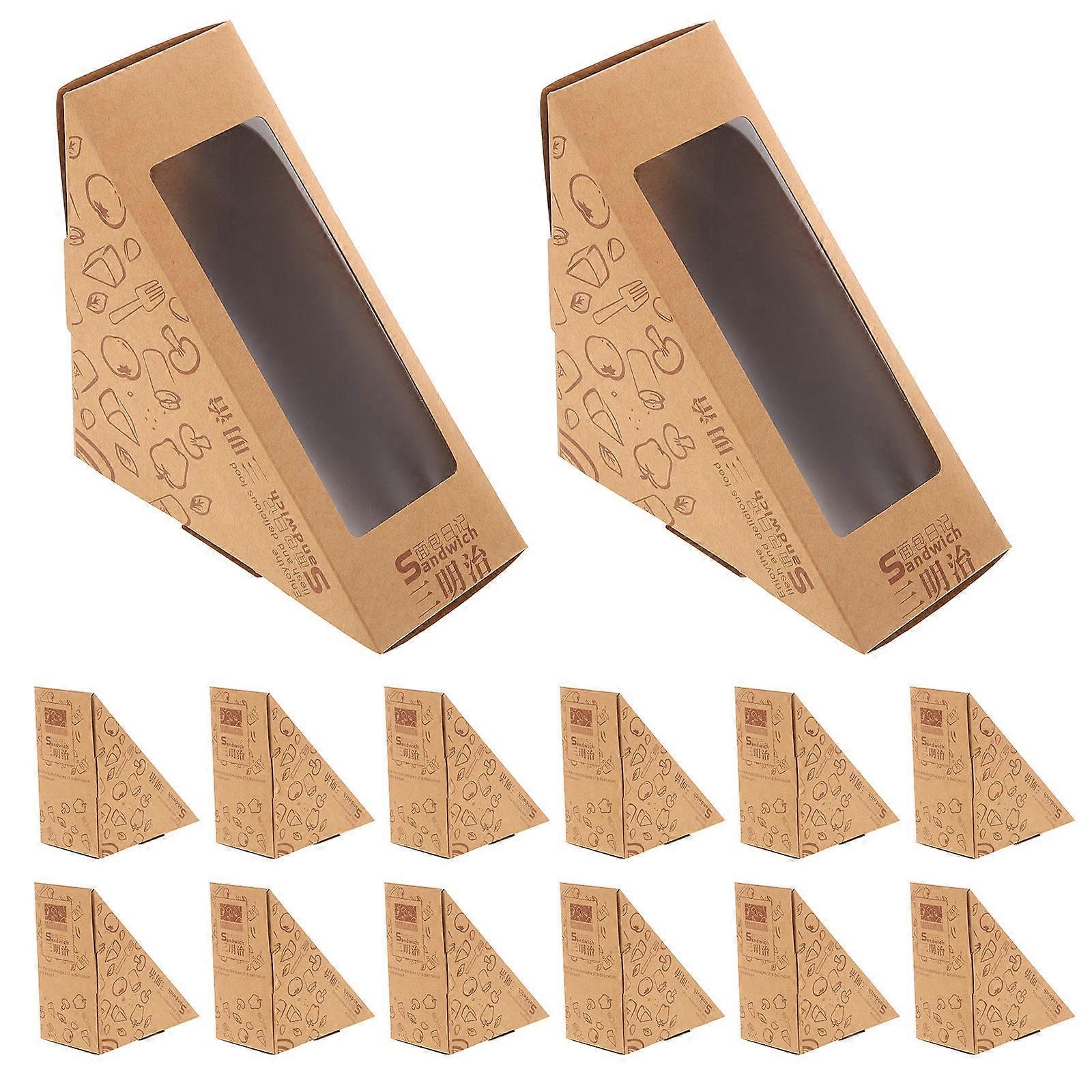 100pcs Window Dessert Wrapping Boxes Sandwich Boxes Sandwich Packing Boxes