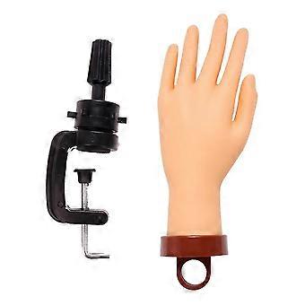 Nail Art Model Hand Practice Hand With Stand, Nail Art Practice Hand Model Stand Fake Hand Simulation Soft Hand Model With Fixed Desktop Stand Display