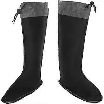 Mens Tall Boot Liners, Thermal Fleece Boot Socks, Warm Fleece Inserts for Rain and Water Shoes, Soft Removable Interior Liners, Black, Fits UK Sizes 7