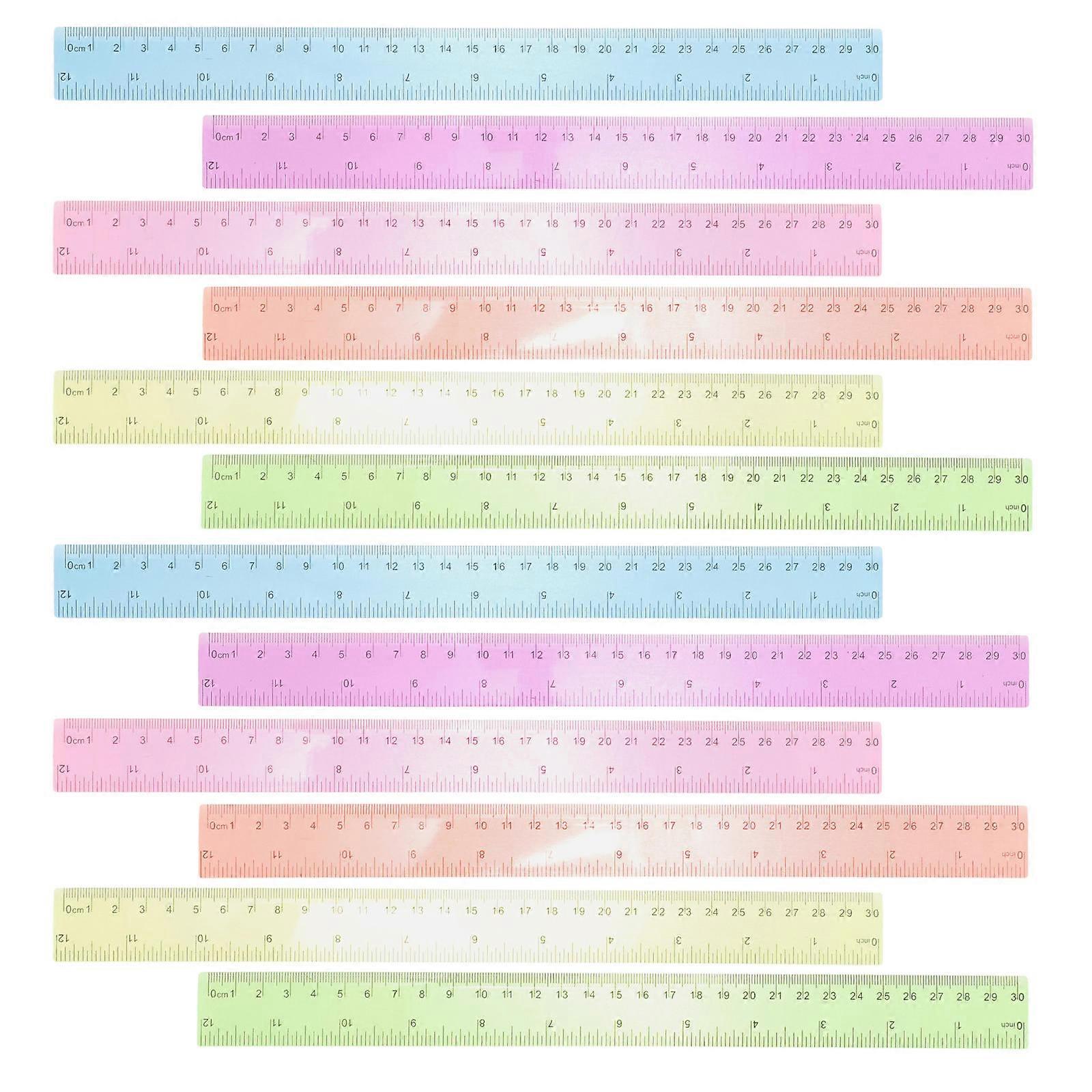 Plastic Rulers for Students with Measuring Function 48Pcs Assorted Colors