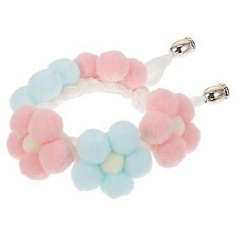 Blue Hand Knitted Pet Collar for Pet Use Lovely Cat Flower Collar