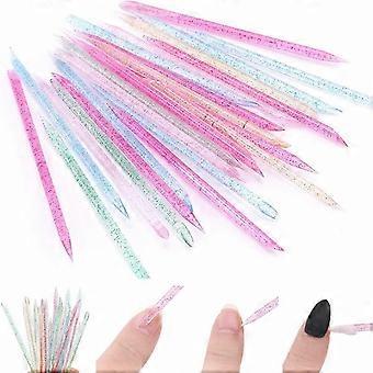 Double Ended Acrylic Nail Cuticle Pusher Sticks, 50pcs Colorful Manicure Tools for Cuticle Cleaning