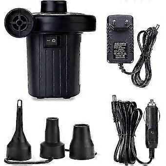 Tragbare elektrische Luftpumpe mit 3 Düsen, 12 V DC / 230 V AC, für Luftmatratzen, Pools, Boote, aufblasbares Spielzeug, Camping, Zuhause und Auto