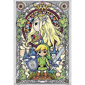 2022 LEGEND OF ZELDA STAINED GLASS WINDOW Jigsaw Puzzle NEW FSX-370