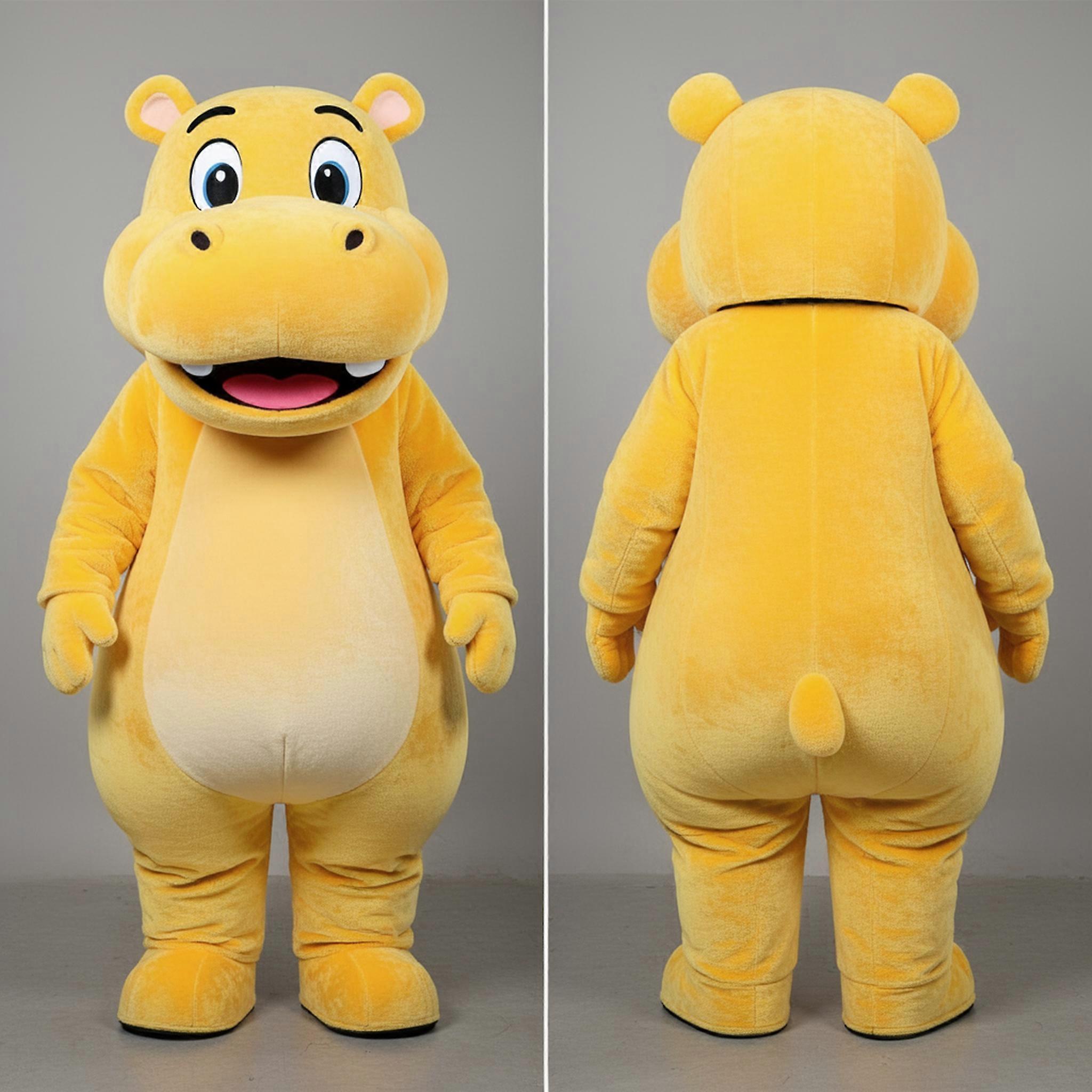 MASTICOT Yellow Friendly Hippopotamus Mascot