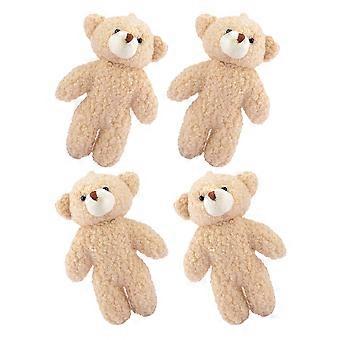 Key Chain Pendants for Decoration Plush Bear Cartoon 4Pcs Stuffed Animals