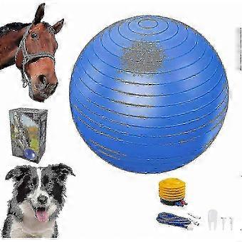 Balle de berger ultra-résistante de 76 cm (30 pouces) pour chevaux et chiens, bleue, en PVC anti-éclatement, avec pompe pour l'entraînement et les jeux en extérieur.