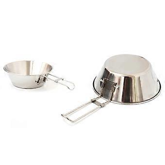 Tigela dobrável de aço inoxidável para uso externo, ideal para viagens e camping (1 unidade).