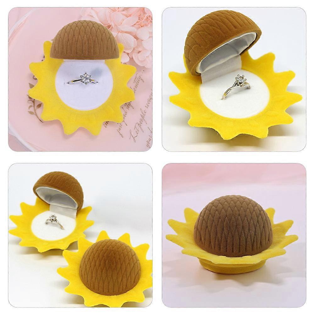Proposal Ring Box 4Pcs Sunflower Jewelry Box for Storage Use