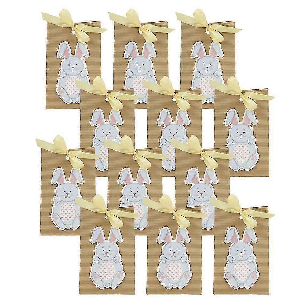 Easter Pattern Rabbit Gift Box Kraft Paper Packaging Box compatible with 12Pcs Gifts
