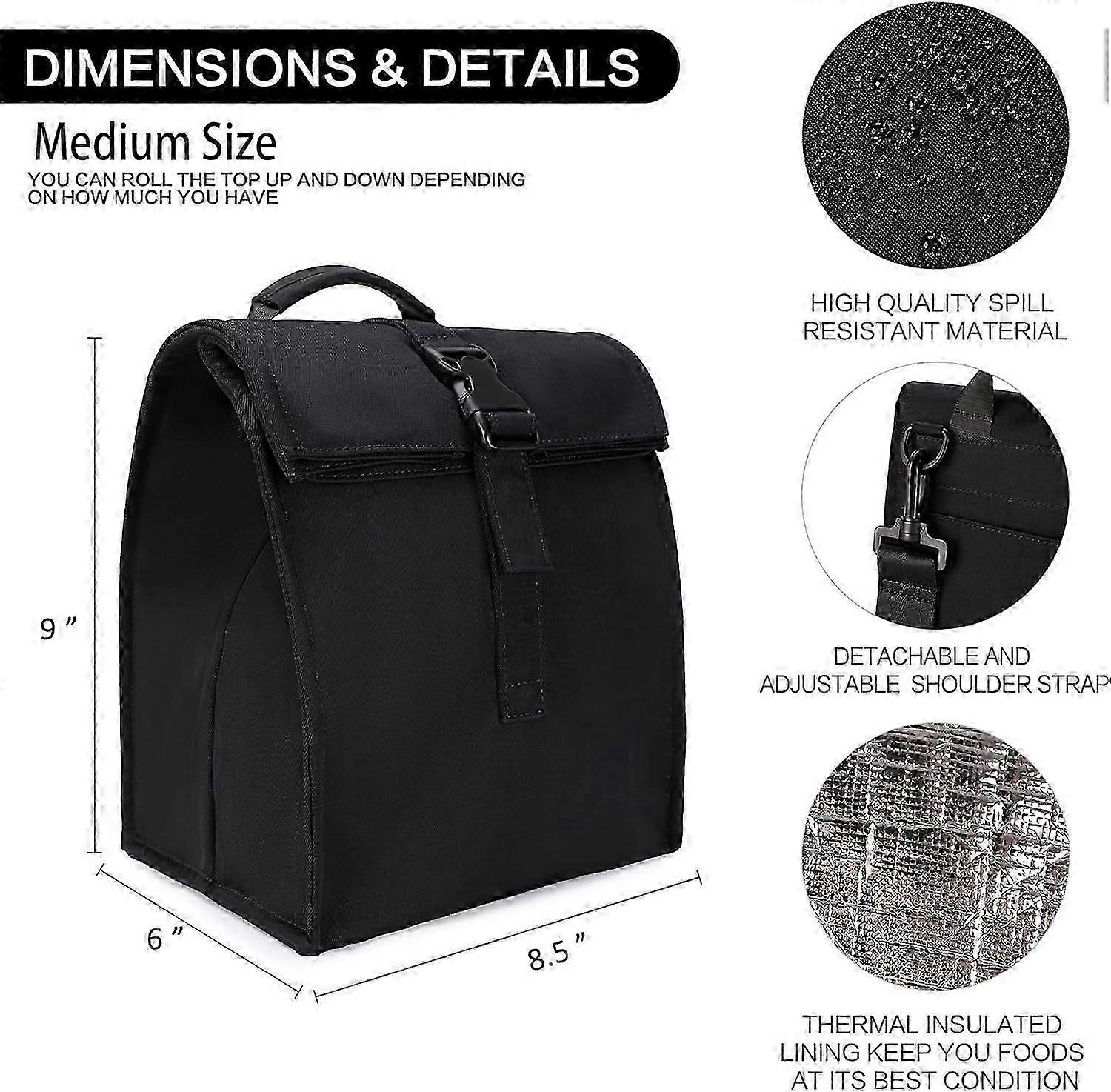 Rolltop Insulated Lunch Bag Medium