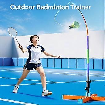 Mechanical Badminton Swing Trainer with No Batteries or Charging, Telescoping Adjustment and Fillable Base for Indoor or Outdoor Individual Practice