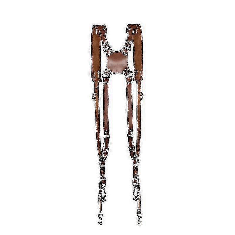 Brown Dual DSLR Leather Camera Harness