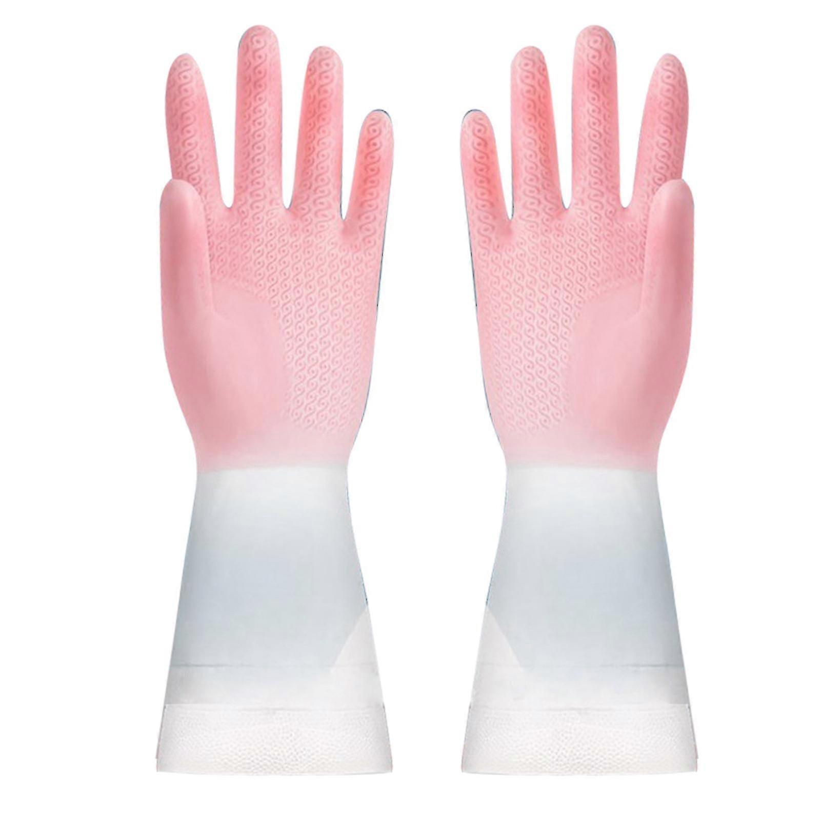 Thin Latex Dish Gloves Waterproof Pink
