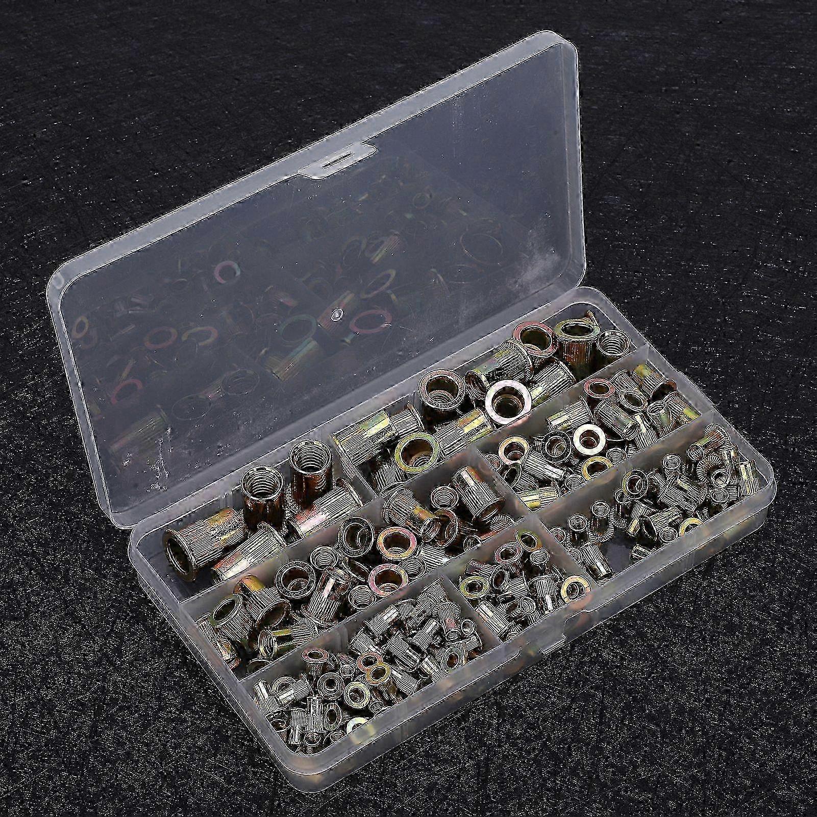 Rivet Nut Set 150pc Metric Flattop Pull Nuts M3-M10 Galvanized
