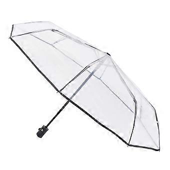 Automatic Compact Travel Umbrella for Rain, Windproof Triple Folding Lightweight Clear Canopy
