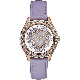 Guess flutter Watch for Women Analog Quartz with Cowhide Bracelet W0909L3
