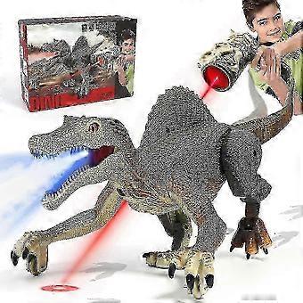 25-26 Remote Control Dinosaur Toys, Electric RC Spinosaurus with Light Tracing & Spray Mist, Jurassic Dinosaur Toys for Kids Age 3 4 5 6 7 8 fs
