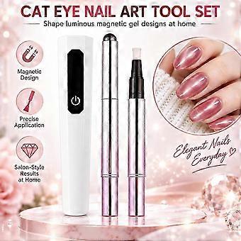 Manipen Cat Eye Nail Magnet Tool Set for Magnetic Gel Polish Designs Portable manicure tool shapes cat eye effects easy DIY nail art for home use-mjq2