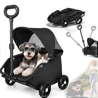 Opvouwbare bolderkar voor honden en katten met 4 wielen