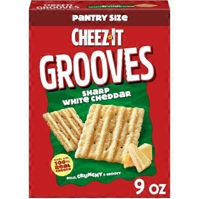 Cheez-It Grooves Crackers, Sharp White Cheddar, 9 oz