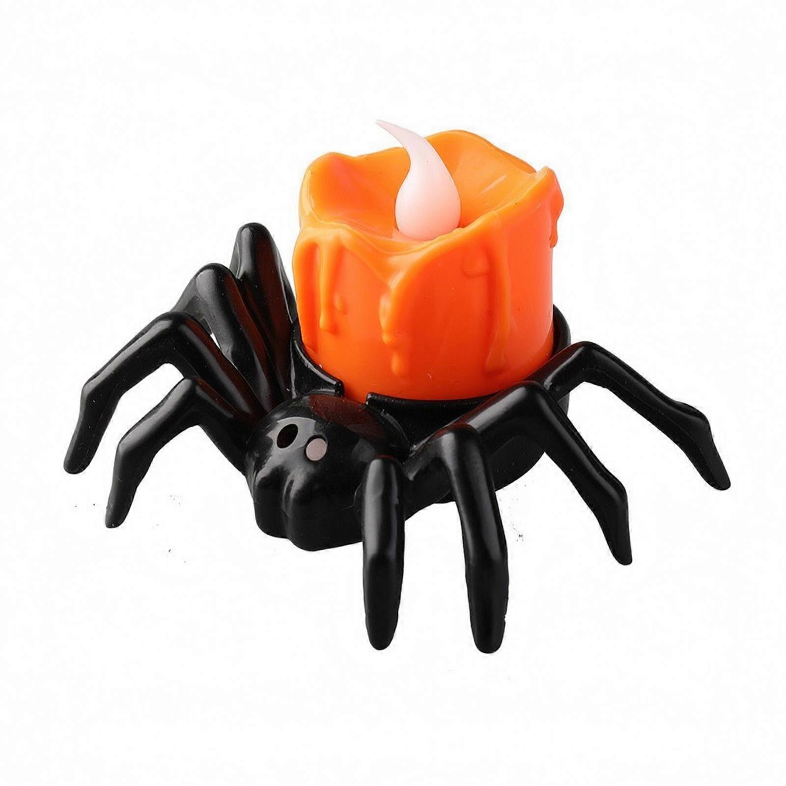 Flameless Spider Candle | Compact Tabletop Size, Spider Night Light, for