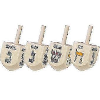 Hanukkah Wooden Dreidel Set 10pcs Classic Spinning Tops for Kids Fun and Holiday Decorations