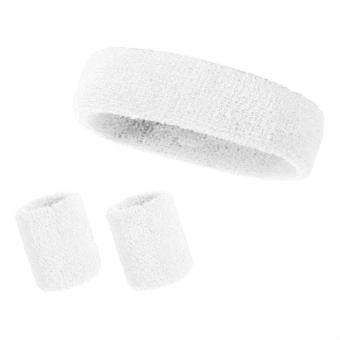 3Pieces Elastic Cotton Sweatbands Sports Headbands Wristbands Set For Athletic Training Cycling Gym Fitness Workouts