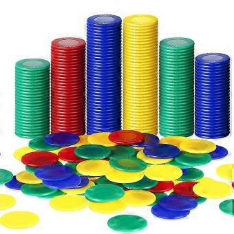400 stykker Plastic Poker Chips Spil Chips 4 farver Counter Card til spil Tæller Bingo Spil Chips Kort, 4
